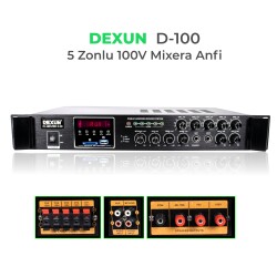 Dexun - Dexun D-100 100V Hat Trafolu 5 Zone Amplifier